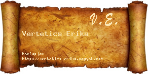 Vertetics Erika névjegykártya